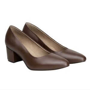 Ahimsa Vegan Bianca Cognac Brown Pumps Heels EUR 39 US 8